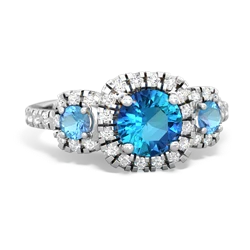 London Topaz Regal Halo 14K White Gold ring R5350