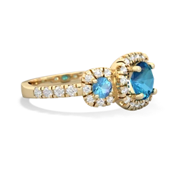 London Topaz Regal Halo 14K Yellow Gold ring R5350