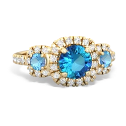 London Topaz Regal Halo 14K Yellow Gold ring R5350