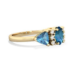 London Topaz Antique Style Three Stone 14K Yellow Gold ring R2186