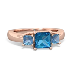 London Topaz Three Stone Trellis 14K Rose Gold ring R4015