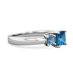 London Topaz Three Stone Trellis 14K White Gold ring R4015