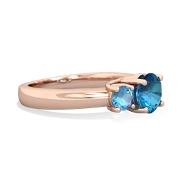 London Topaz Three Stone Round Trellis 14K Rose Gold ring R4018