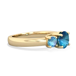 London Topaz Three Stone Round Trellis 14K Yellow Gold ring R4018