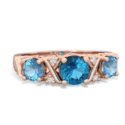 London Topaz Hugs And Kisses 14K Rose Gold ring R5016