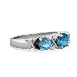 London Topaz Hugs And Kisses 14K White Gold ring R5016