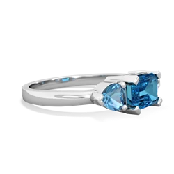 London Topaz Three Stone 14K White Gold ring R5235