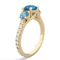 London Topaz Pave Trellis 14K Yellow Gold ring R5500