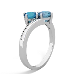 London Topaz Channel Set Two Stone 14K White Gold ring R5303