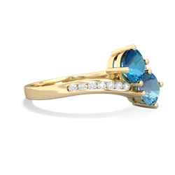 London Topaz Channel Set Two Stone 14K Yellow Gold ring R5303