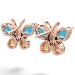 London Topaz Butterfly 14K Rose Gold earrings E2215