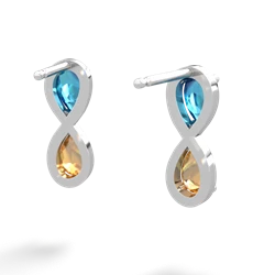 London Topaz Infinity 14K White Gold earrings E5050