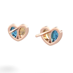 London Topaz 'Our Heart' 14K Rose Gold earrings E5072