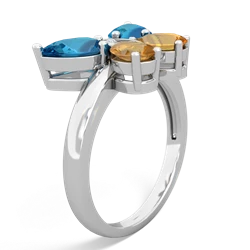 London Topaz Butterfly 14K White Gold ring R2215