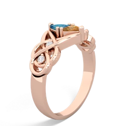 London Topaz Keepsake Celtic Knot 14K Rose Gold ring R5300