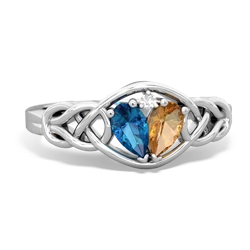 London Topaz Celtic Love Knot 14K White Gold ring R5420