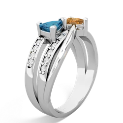 London Topaz Bowtie 14K White Gold ring R2360