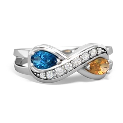 London Topaz Diamond Infinity 14K White Gold ring R5390