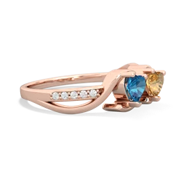 London Topaz Side By Side 14K Rose Gold ring R3090