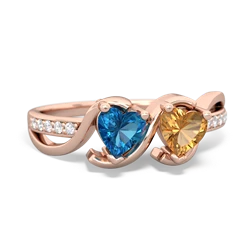 London Topaz Side By Side 14K Rose Gold ring R3090