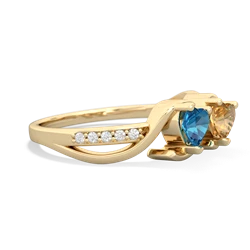 London Topaz Side By Side 14K Yellow Gold ring R3090