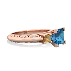 London Topaz Eternal Embrace Engagement 14K Rose Gold ring C2001