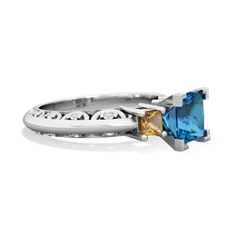 London Topaz Eternal Embrace Engagement 14K White Gold ring C2001