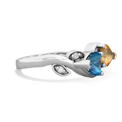 London Topaz Floral Elegance 14K White Gold ring R5790