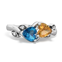 London Topaz Floral Elegance 14K White Gold ring R5790