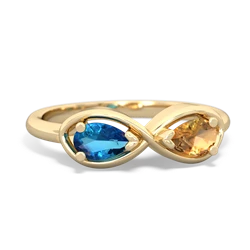 London Topaz Infinity 14K Yellow Gold ring R5050