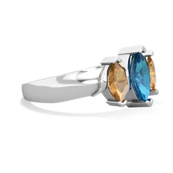 London Topaz Three Peeks 14K White Gold ring R2433