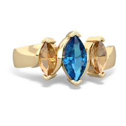 London Topaz Three Peeks 14K Yellow Gold ring R2433