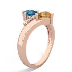 London Topaz Heart To Heart 14K Rose Gold ring R2064