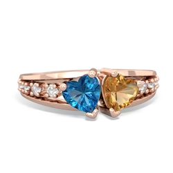 London Topaz Heart To Heart 14K Rose Gold ring R3342