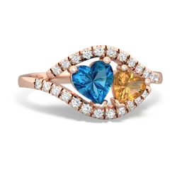 London Topaz Mother And Child 14K Rose Gold ring R3010