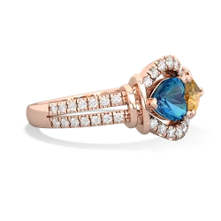 London Topaz Art-Deco Keepsake 14K Rose Gold ring R5630