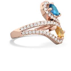 London Topaz Diamond Dazzler 14K Rose Gold ring R3000