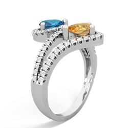 London Topaz Diamond Dazzler 14K White Gold ring R3000