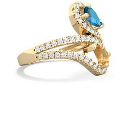 London Topaz Diamond Dazzler 14K Yellow Gold ring R3000