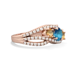 London Topaz Three Stone Aurora 14K Rose Gold ring R3080