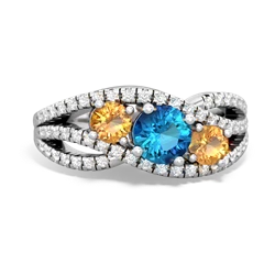 London Topaz Three Stone Aurora 14K White Gold ring R3080