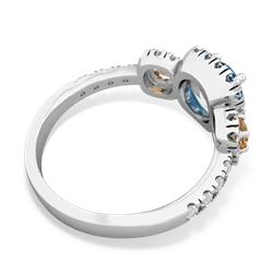London Topaz Regal Halo 14K White Gold ring R5350