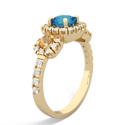 London Topaz Regal Halo 14K Yellow Gold ring R5350