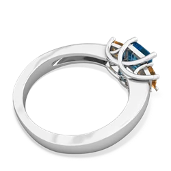 London Topaz Three Stone Trellis 14K White Gold ring R4015