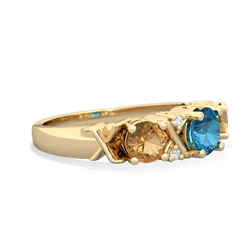 London Topaz Hugs And Kisses 14K Yellow Gold ring R5016