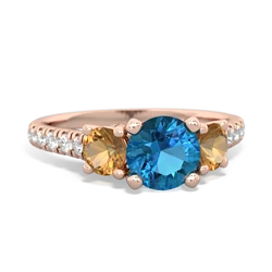 London Topaz Pave Trellis 14K Rose Gold ring R5500