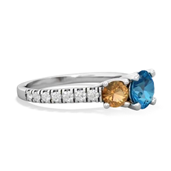 London Topaz Pave Trellis 14K White Gold ring R5500