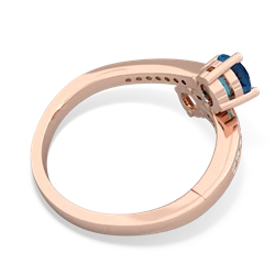 London Topaz Channel Set Two Stone 14K Rose Gold ring R5303