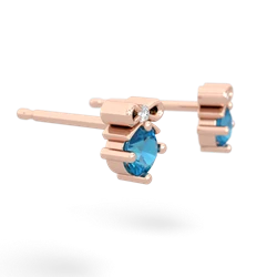 London Topaz Diamond Bows 14K Rose Gold earrings E7002