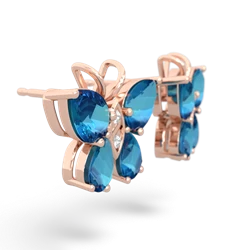 London Topaz Butterfly 14K Rose Gold earrings E2215